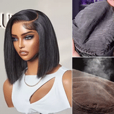 AiryFitâ„¢ Scalp Care Wigs | Silky Blunt Cut Bob Snugfit Glueless Minimalist HD Lace Short Wig Pre-Cut Lace - US Only