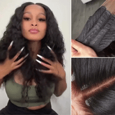 AiryFitâ„¢ Scalp Care Wigs - Deep Parting Water Wave Human Hair Wig Glueless 11x6 Frontal HD Lace Curly Wig