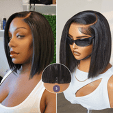 Luvme All-Day Comfortâ„¢ Wig Blunt Cut Bob Glueless Minimalist HD Lace Short Human Hair Wig Pre-Cut Lace