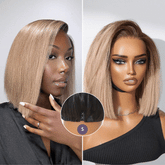 Luvme All-Day Comfortâ„¢ Wig Ash Blonde Blunt Cut Bob Glueless Minimalist HD Lace Short Bob Wig Pre-Cut Lace