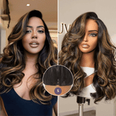 Luvme All-Day Comfortâ„¢ Wig 200% Density Brown Highlight Loose Body Wave Glueless Minimalist HD Lace Wig Pre-Cut Lace