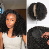 Luvme Too Easy Textureâ„¢ 3-In-1 Half Wig 180% Density Kinky Curly / Yaki Straight Glueless Flexi-Fit Drawstring Wig