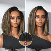 Luvme All-Day Comfortâ„¢ Wig Blonde Highlight Blunt Cut Bob Glueless Minimalist HD Lace Short Bob Wig Pre-Cut Lace