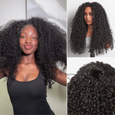 Luvme Too Easy Textureâ„¢ 180% Density Messy Burmese Curly Half Wig Glueless Flexi-Fit Drawstring Wig Beginner Friendly - US Only
