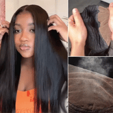 AiryFitâ„¢ Scalp Care Wigs - Silky Straight Middle Part Glueless 5x5 Closure Lace Long Wig Pre-Cut Lace