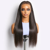 Readitressâ„¢ 180% Density Pre-Braided Silky Straight Human Hair Glueless Ear-to-Ear 13x4 Frontal Lace Wig Pre-Cut Lace