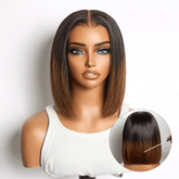 Luvme All-Day Comfortâ„¢ Wig Ombre Brown Silky Blunt Cut Bob Glueless 7x6 Closure HD Lace Wig Pre-Cut Lace
