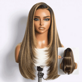 Luvme All-Day Comfort Wig 180% Density Blonde Highlight Butterfly Cut Layered Light Yaki Straight Glueless 7x6 Closure HD Lace Wig Pre-Cut Lace