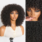 Throw On & Go 200% Density Natural Black Afro Curly No Lace Glueless Short Wig