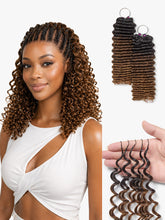 Readitressâ„¢ Pre-Separated Feather Crochet Human Hair for Miracle Knots Boho Braids | Ombre Brown Deep Wave Protective Style (Free Gifts Included)