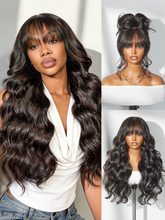 Luvme All-Day Comfortâ„¢ Wig 180% Density Loose Body Wave Glueless 7x6 Closure HD Lace Human Hair Wig with Bangs Pre-Cut Lace