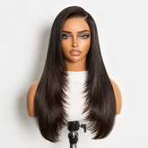 Luvme All-Day Comfortâ„¢ Wig 180% Density Butterfly Cut Layered Light Yaki Straight Glueless 7x6 Closure HD Lace Human Hair Wig Pre-Cut Lace