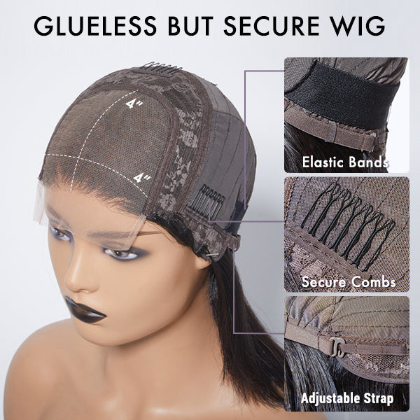 Glueless 4x4 Closure Undetectable HD Lace Bob Wig 100% Human Hair | Pre-bleached Knots - US Only