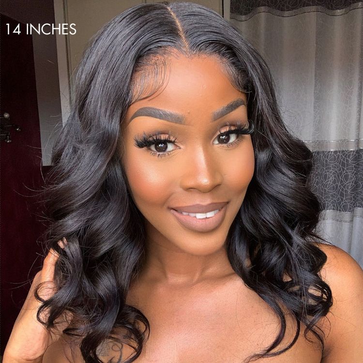 Luvme Hair 180% Density | Natural Black Loose Body Wave 5x5 Closure HD Lace Glueless Mid Part Long Wig | Large & Small Cap Size - US Only