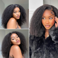 Afro Curly 13x4 Frontal HD Lace Glueless Free Part Long Wig 100% Human Hair | Large & Small Cap Size- US Only