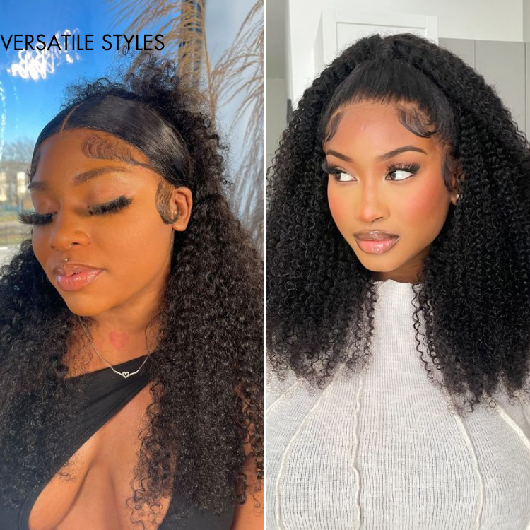 Afro Curly 13x4 Frontal HD Lace Glueless Free Part Long Wig 100% Human Hair | Large & Small Cap Size- US Only
