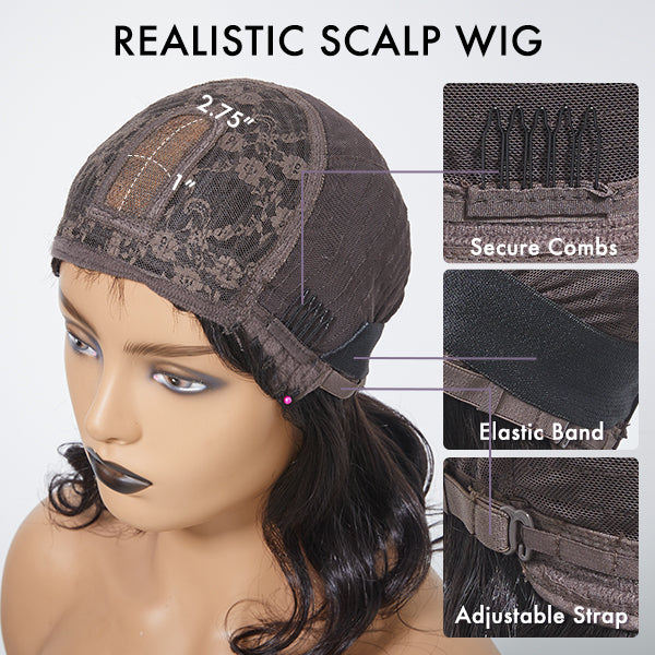 Beginner Friendly Yaki Straight Blunt Cut Bob with Bangs Glueless Minimalist Lace Wig - US Only