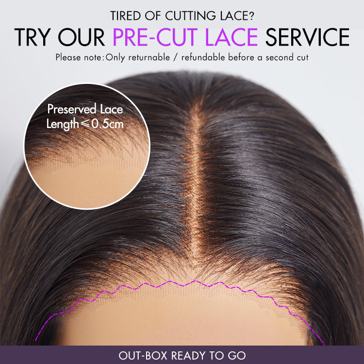 Brown Blonde Combo Highlight Straight Glueless 5x5 Closure HD Lace Bob Wig | Large & Small Cap Size