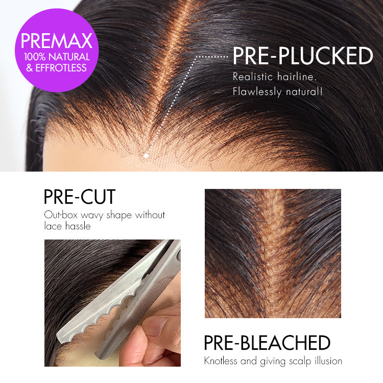 PreMax Wigs |  Ombre Brown Loose Body Wave Glueless 5x5 Closure Lace Wig Pre-Cut Lace - US Only