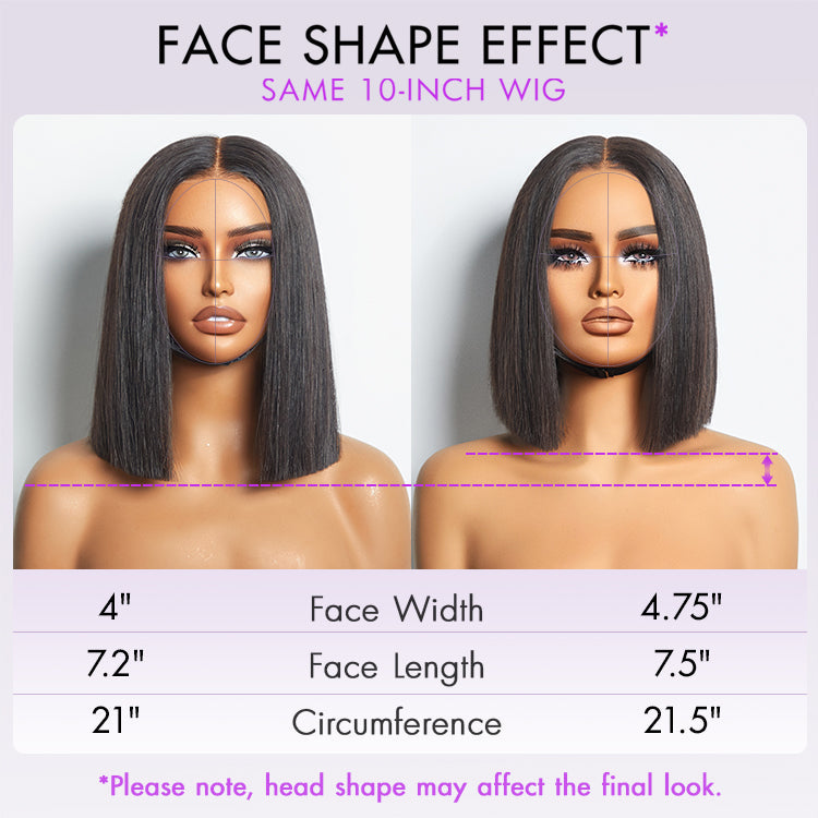 Luvme Hair 180% Density Beginner Friendly Glueless Silky Blunt Cut 4x4 Closure Bob Wig 100% Human Hair | Upgraded 2.0 - US Only