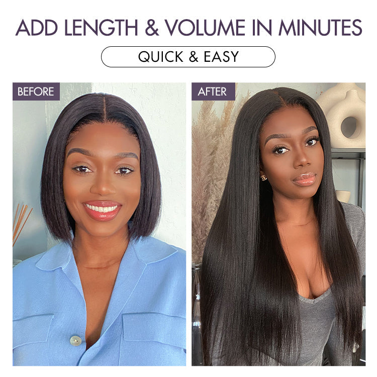 Straight / Body Wave / Kinky Curly / Yaki Straight / Kinky Straight / Messy Curly Clip in Hair Extensions Real Human Hair Pieces 135g 9pcs / 7pcs with Free Gift