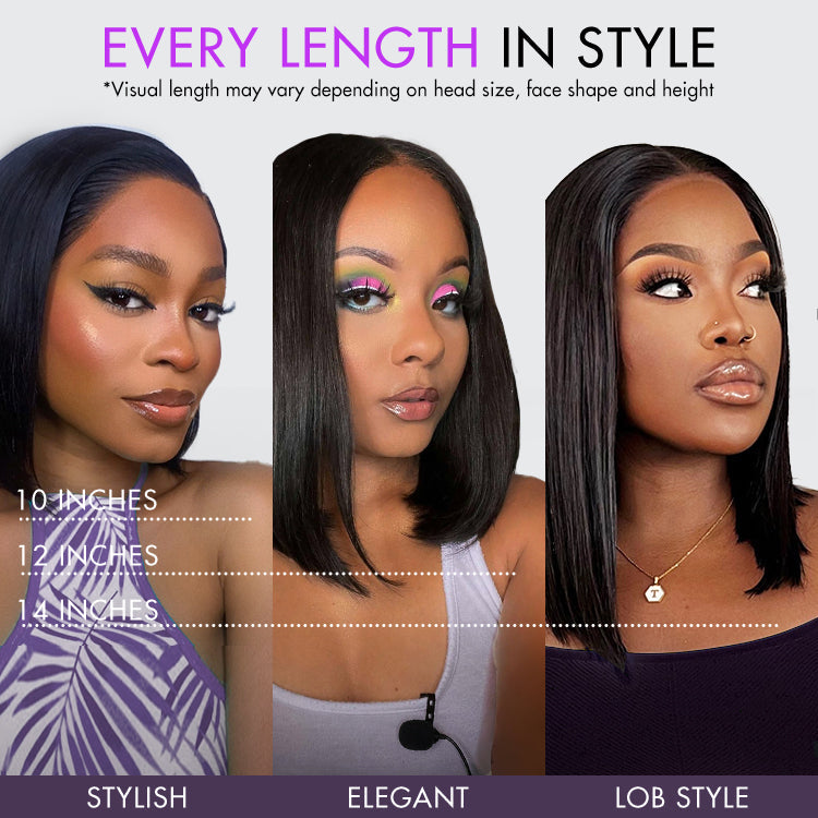 Brown Blonde Combo Highlight Straight Glueless 5x5 Closure HD Lace Bob Wig | Large & Small Cap Size