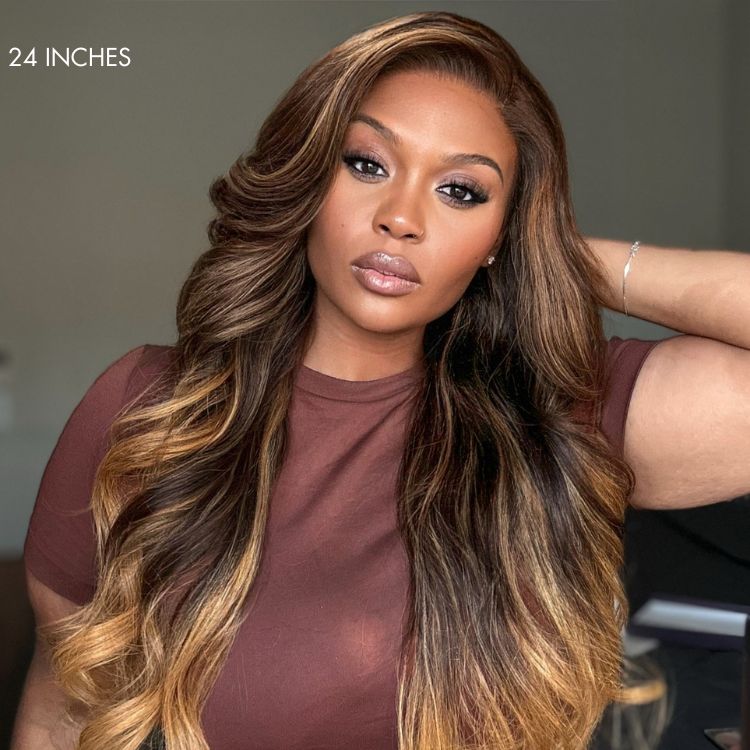 Luvme All-Day Comfort™ Wig 180% Density Sun-Kissed Blonde Ombre Highlight Loose Body Wave Glueless 7x6 Closure HD Lace Wig Pre-Cut Lace