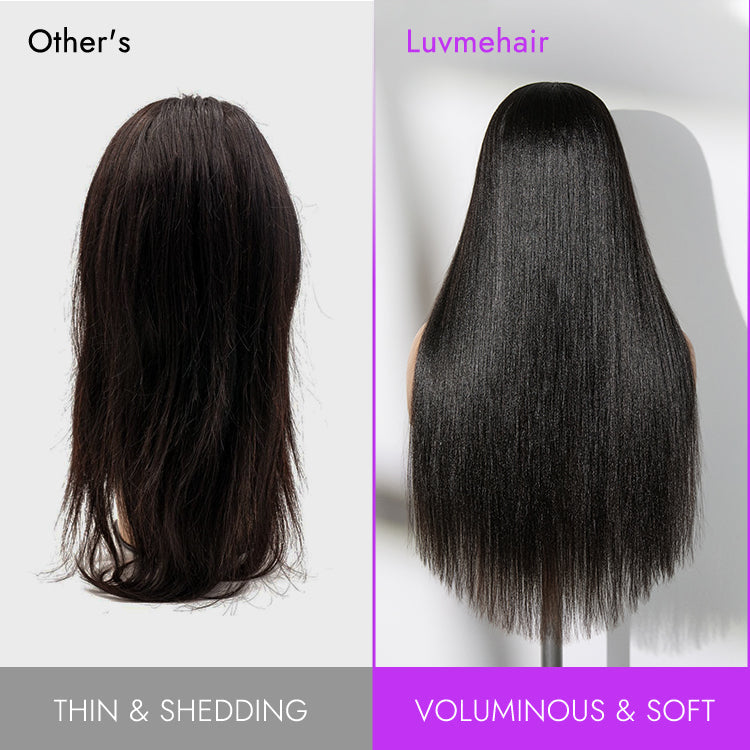 Luvme Too Easy Texture™ Wig 180% Density Yaki Straight Glueless Flexi-Fit Drawstring 3-In-1 Half Wig Human Hair