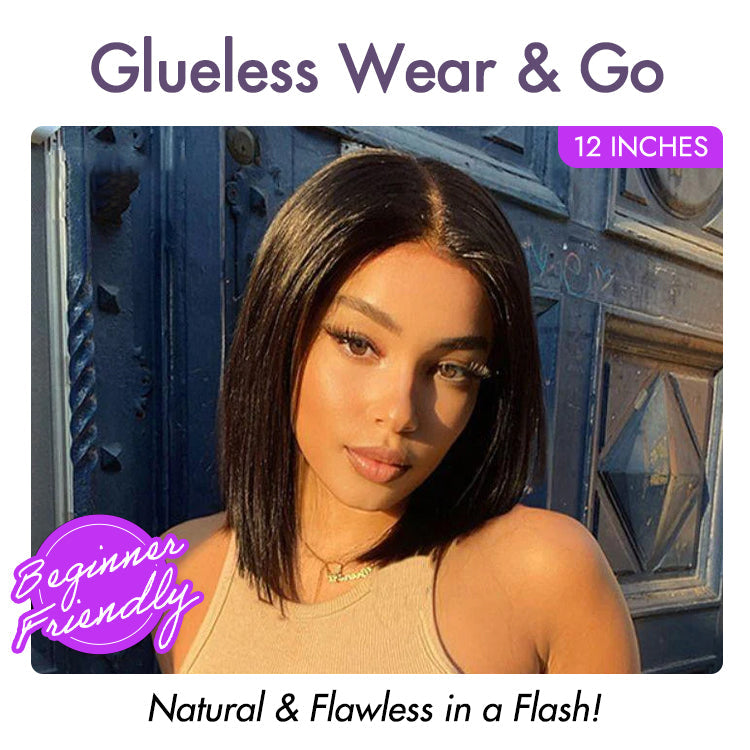 Luvme Hair 180% Density Beginner Friendly Glueless Silky Blunt Cut 4x4 Closure Bob Wig 100% Human Hair | Upgraded 2.0 - US Only