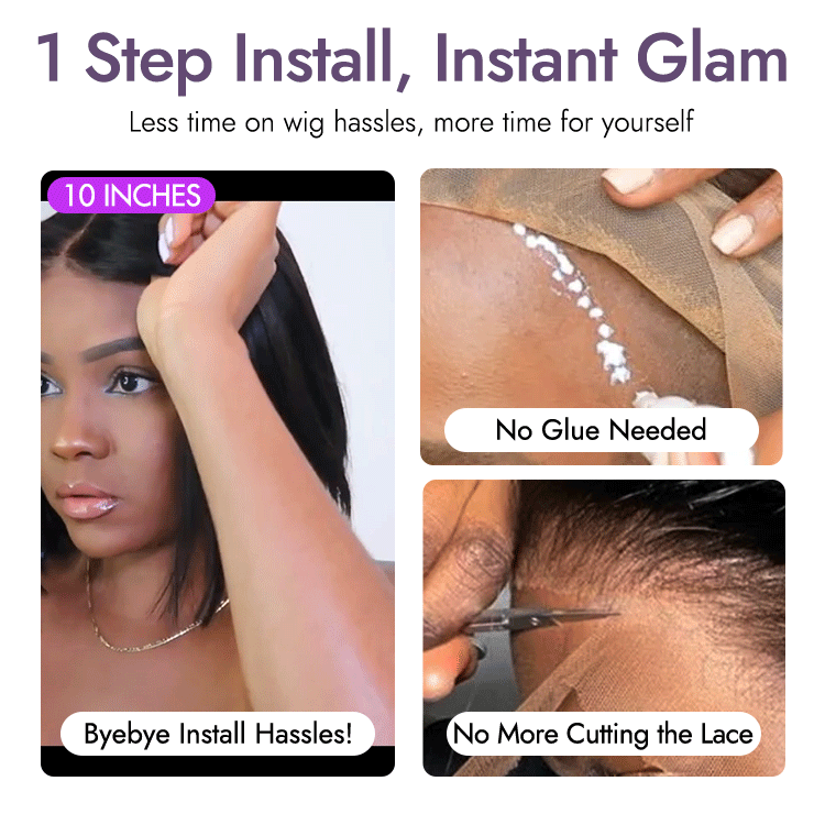 Luvme Hair 180% Density Beginner Friendly Glueless Silky Blunt Cut 4x4 Closure Bob Wig 100% Human Hair | Upgraded 2.0 - US Only