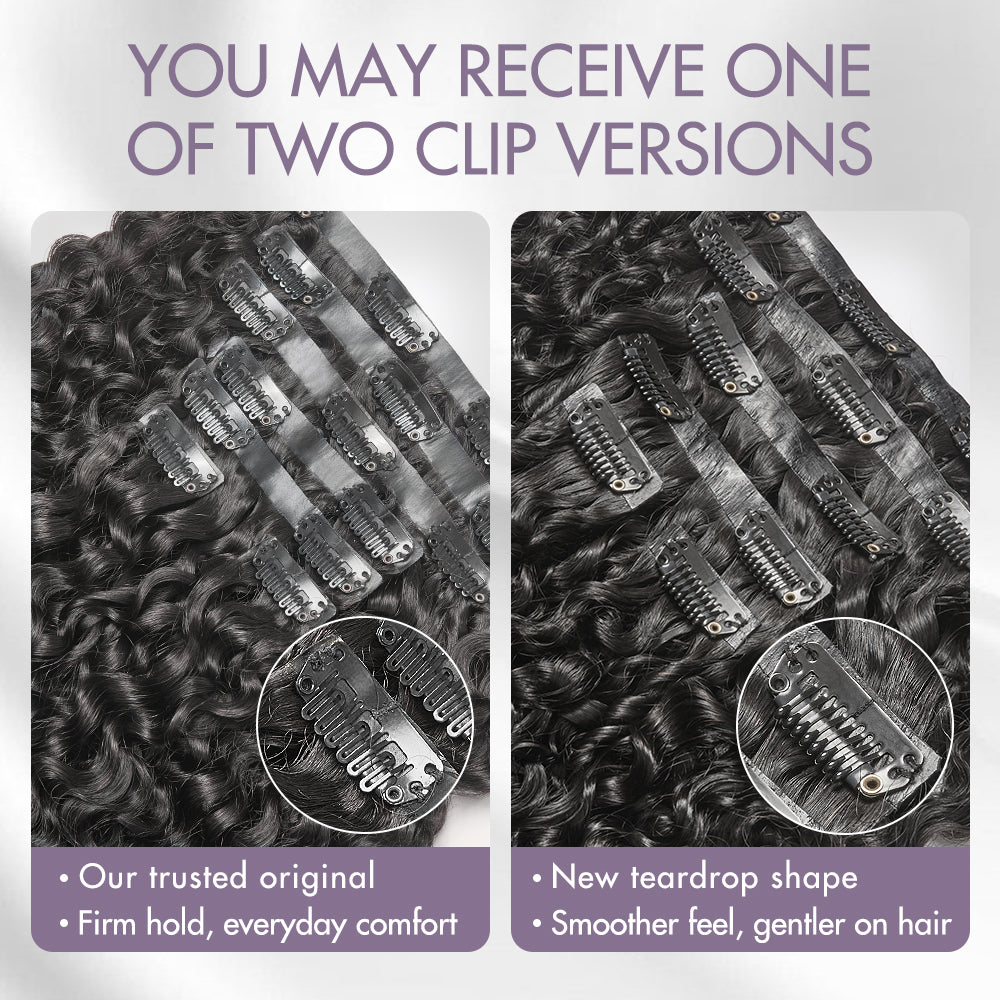 Seamless Brown Highlight Deep Wave Clip in Hair Extensions 135g 9pcs / 7pcs with Free Gift