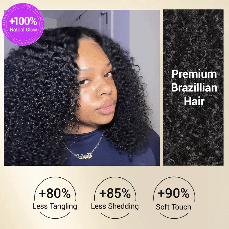 Beginner Friendly 200% Density Glueless 5x5 Closure Pre-Cut Lace Afro Curly Wig