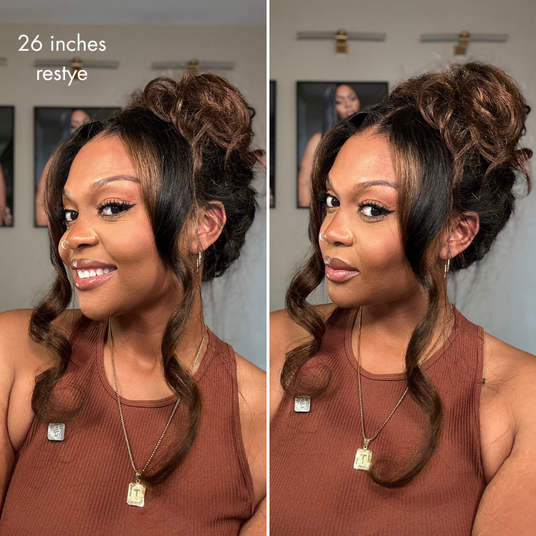 Luvme Hair-NatureMAX™ 200% Density Ombre Brown / Natural Black Loose Wave Glueless 13x6 / 13x4 HD Lace Front Wig Human Hair Pre-Cut Lace Flexi-Fit Drawstring Cap