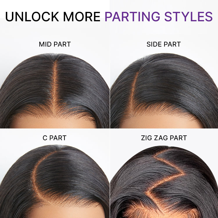 MyOwn-Fit™ PartingMax Glueless Wig 180% Density Loose Body Wave / Light Yaki Straight Ready to Go 7x6 Closure HD Lace Pre Cut & Plucked & Bleached