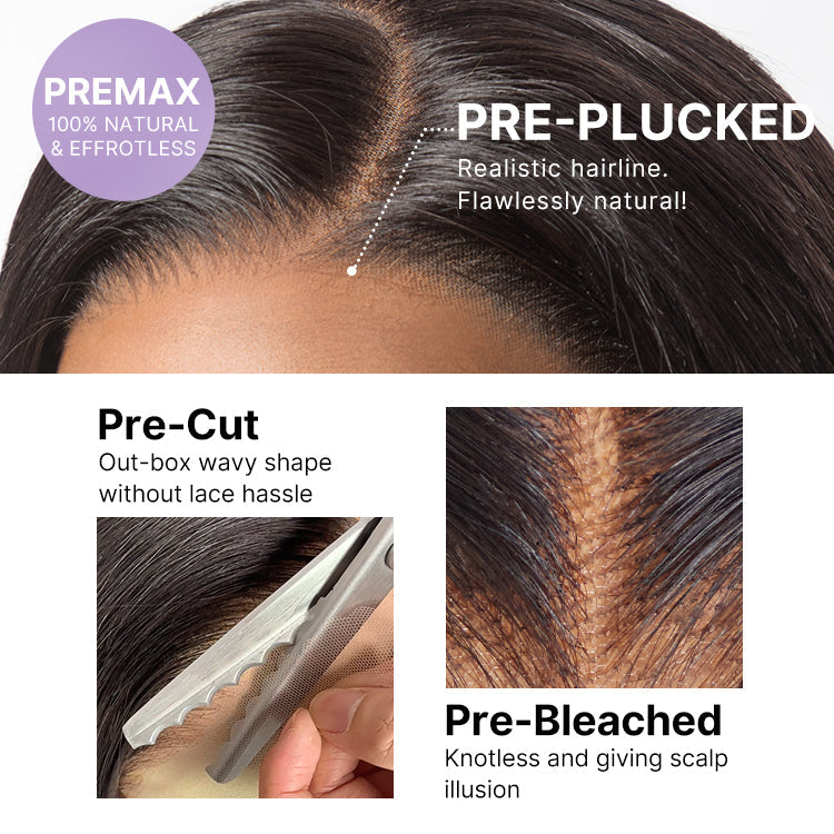Luvme All-Day Comfort™ Wig 4C Kinky Edges Kinky Straight Glueless 7x6 Closure HD Lace Human Hair Wig Pre-Cut Lace