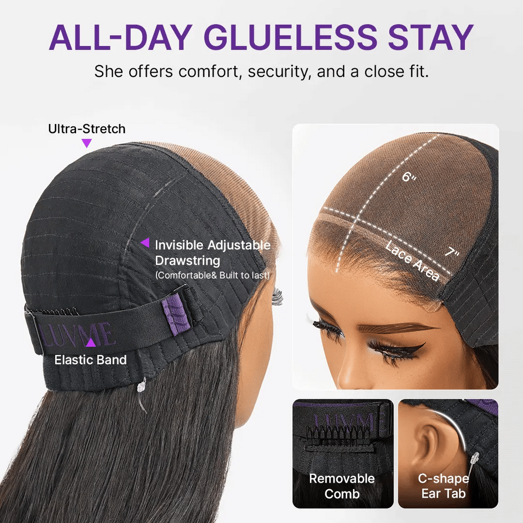 MyOwn-Fit™ PartingMax Glueless Wig 180% Density Loose Body Wave / Light Yaki Straight Ready to Go 7x6 Closure HD Lace Pre Cut & Plucked & Bleached