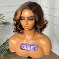Outlet | Brown Highlight Body Wave Minimalist Lace Glueless Wig Pre-cut Lace