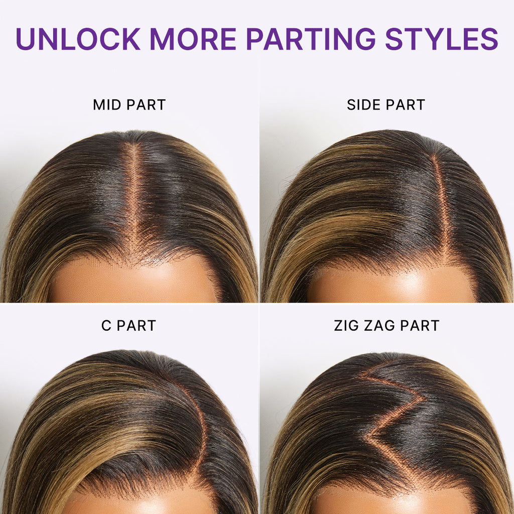 Luvme All-Day Comfort Wig 180% Density Blonde Highlight Butterfly Cut Layered Light Yaki Straight Glueless 7x6 Closure HD Lace Wig Pre-Cut Lace