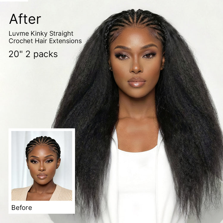 Readitress™ Pre-Separated Feather Crochet Human Hair Extensions Kinky Straight Protective Style with Free Gifts - US Only