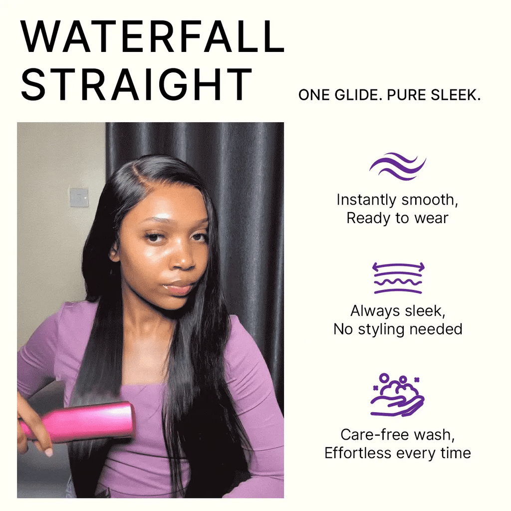 US Only | Luvme All-Day Comfort™ Wig 180% / 250% Density Bone Straight with Baby Hair PartingMax Glueless 7x6 Closure HD Lace Wig Pre-Cut Lace