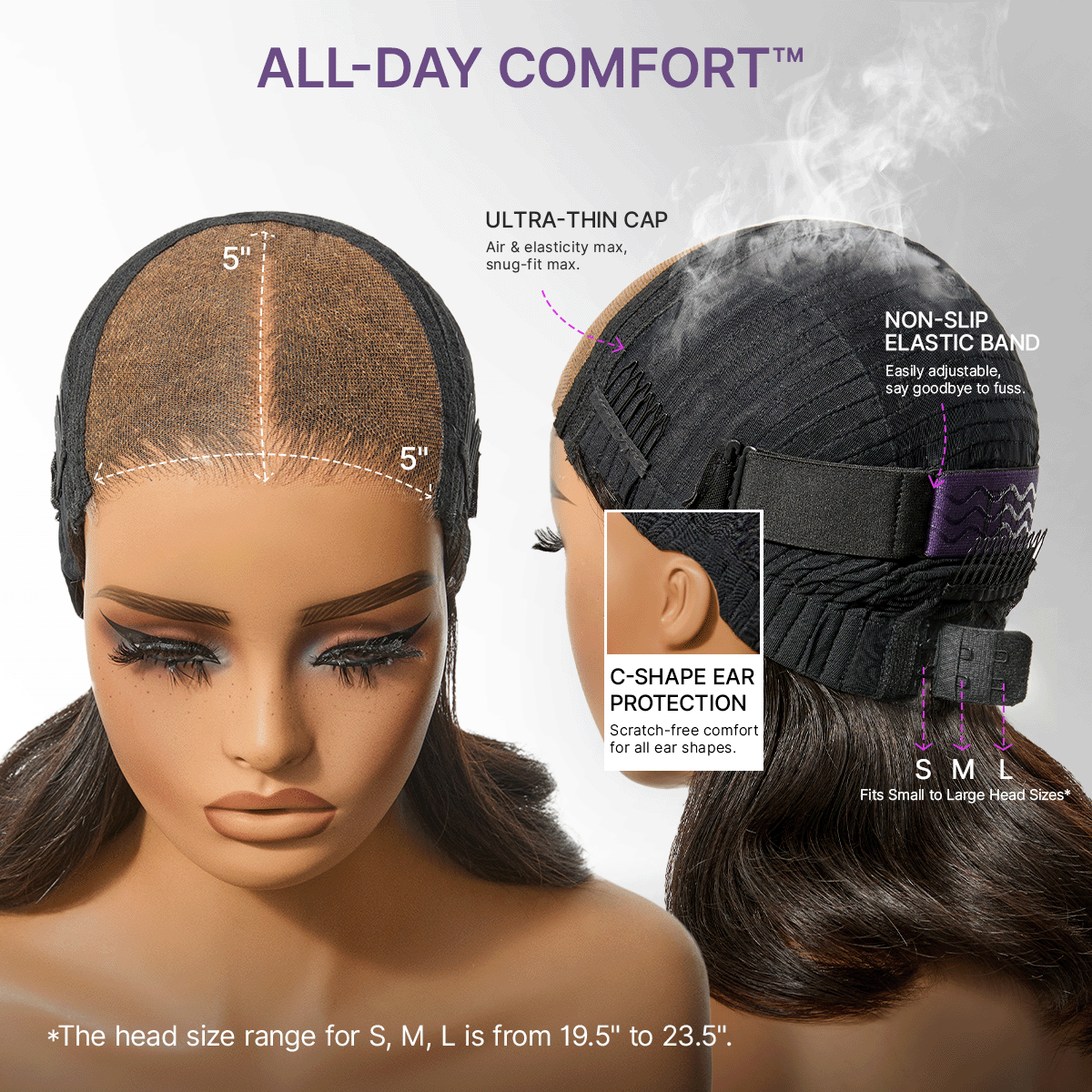 Amara | RawMagic -Natural Black Body Wave 5x5 Closure HD Lace Glueless Wig Human Hair