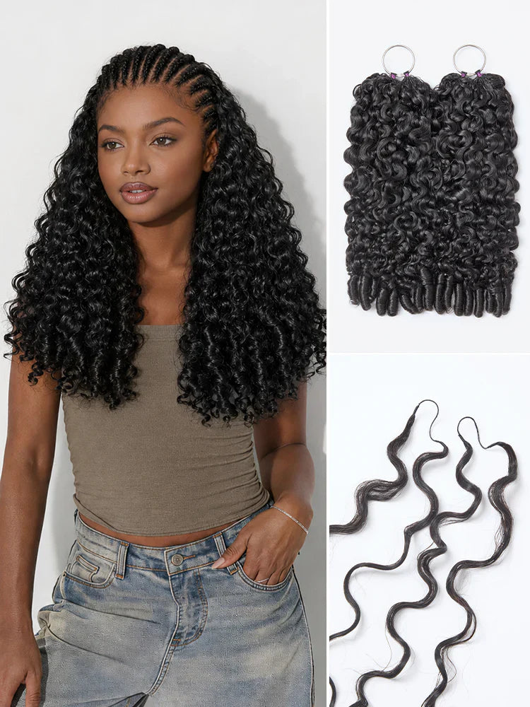 Readitress™ Pre-Separated Feather Crochet Human Hair for Miracle Knots Boho Braids | Deep Wave, Burmese Curly Protective Style (Free Gifts Included)  - US Only