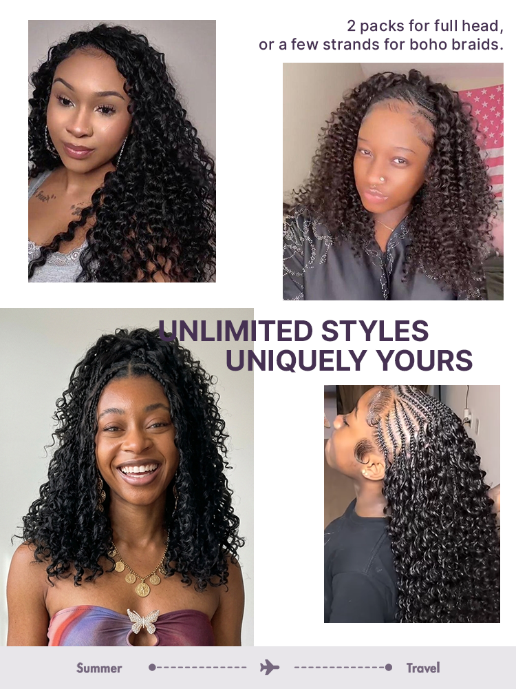 Readitress™ Pre-Separated Feather Crochet Human Hair for Miracle Knots Boho Braids | Deep Wave, Burmese Curly Protective Style (Free Gifts Included)  - US Only