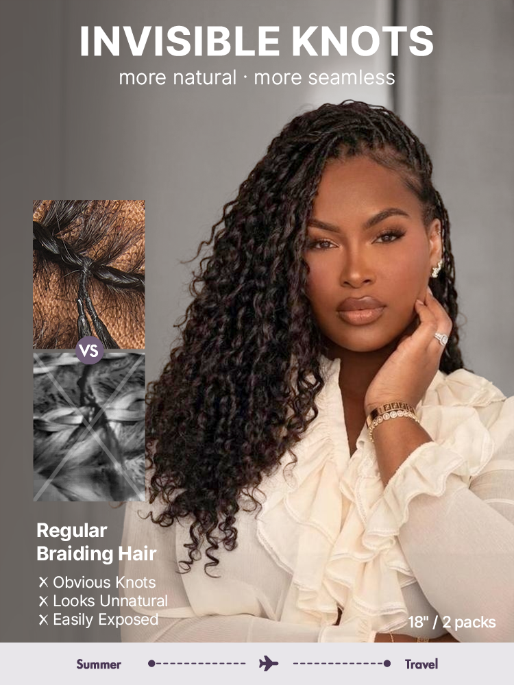 Readitress™ Pre-Separated Feather Crochet Human Hair for Miracle Knots Boho Braids | Deep Wave, Burmese Curly Protective Style (Free Gifts Included)  - US Only