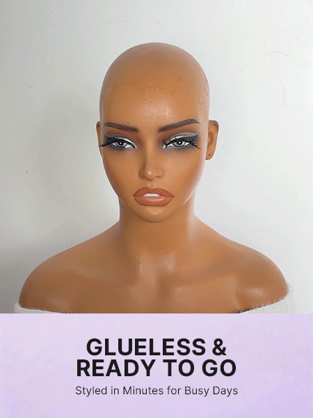 Beginner Friendly 200% Density Kinky Curly with Bangs Glueless 5x5 Closure Pre-Cut Lace Wig All Head Sizes Fit Cap