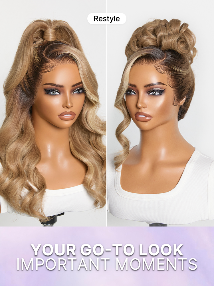 180% Density Honey Blonde Body Wave 13x4 Frontal HD Lace Wig Pre-cut Lace